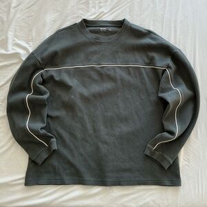 Dark Green Crewneck Sweater with White Trim XL Hollister